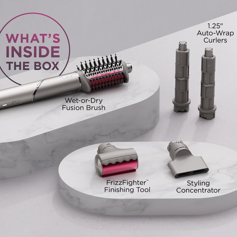 FlexFusion Pink & Silver Wet-or-Dry Styling Brush Shark FlexFusion 5 in 1 Air Styler Brush Set in Metallic Mist main image 3