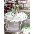 thumbnail image 4 of Outdoor Tablecloth with Umbrella Hole and Zipper, St. Patrick's Day Round Table Cloth 60 Inch Waterproof Tablecloth, Spring Lucky Shamrocks Rustic Leaves Picnic Table Cover for Patio Camping, 4 of 7