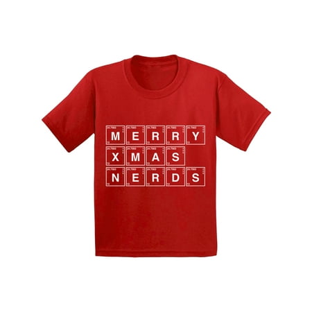 Nerdy Christmas Awkward Styles Merry Christmas Nerds Youth Shirt Christmas Science Shirt for Kids Nerdy Christmas Tshirt Kids Christmas Gifts Science Ugly Christmas T Shirt Xmas Ugly Tshirt for Boys and Girls ()