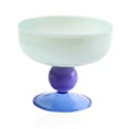 thumbnail image 1 of Tazones/tazas de postre de vidrio con patas de colores con patrón de diamantes de cristal de colores: para postre, helado, batido, fruta, ensalada, fiesta de bodas, 1 of 5