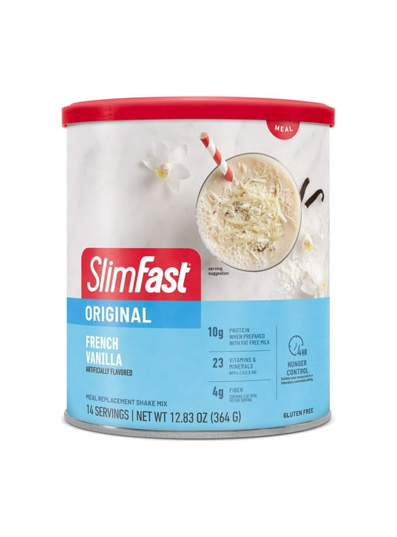 Slimfast Meal Replacement Powder, Original French Vanilla, Weight Loss Shake Mix, 10G Of Protein, 14 Servings (Packaging May Vary)