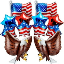 BlinkLLX 12 Pcs Patriotic Eagle Balloon USA Red White and Blue Elections Party Decorations Large Eagle Foil Balloons Star American Flag decor for Veterans Day Birthday Party