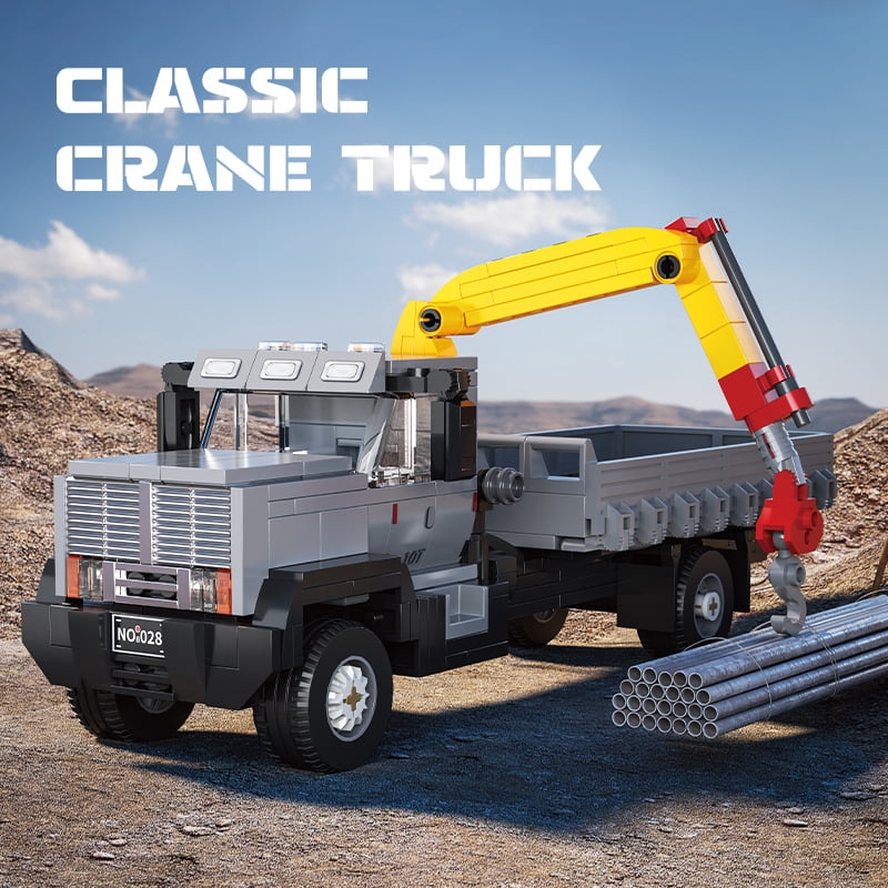 349PCS Engineering Crane Building Kit ,Remote Control Truck Model with Movable Arm, Desktop Construction Vehicle Collector Toy, Creative Gift for Adults Kids Birthday