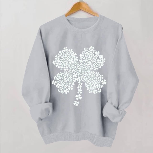 TaTaai Women Casual No Hood St Patrick's Day Printed Sweatshirt Crew Neck Long Sleeve Top Ladies Daily Commute Festival Wear Soft Warm Comfortable Stylish Pullover Top Gift
