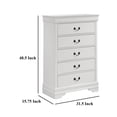 thumbnail image 5 of Nim Tall Dresser Chest, 5 Storage Drawers, Classic White Molded Trim, 5 of 5