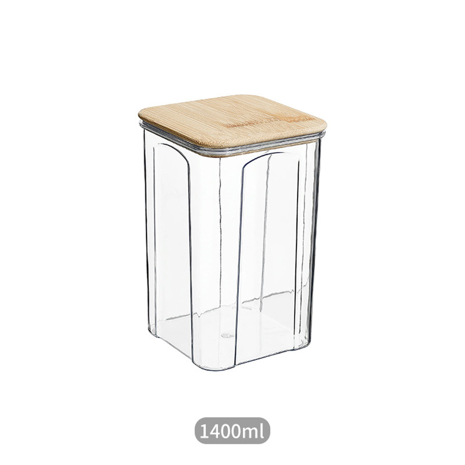Home and Kitchen Qwtwty BAMBOOSs Covered Five Grain And Miscellaneous Grain Sealed Container Plastic Transparent Storage Tank