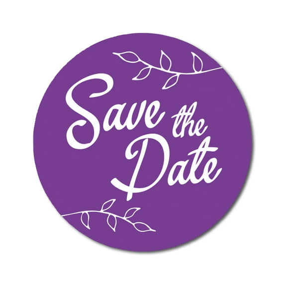 Darling Souvenir DIY 45 Pcs Violet Leaf Vines Save The Date Stickers Round Envelope Seal-1.6 Inches