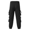 thumbnail image 4 of MRULIC jeans for men Men's Harlem Wool Cargo Pants Trousers Loose Plus Casual Add Sports Pants Pants Nine Size Men's pants Men Cargo Pants Black + M, 4 of 9
