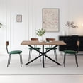 thumbnail image 3 of Stackable Dining Chairs Set of 4, Small Modern Kitchen Chair With Solid Wood Back, Space Saving Fabric Chairs For Apartment, Living Room, Bedroom, Green, 3 of 9