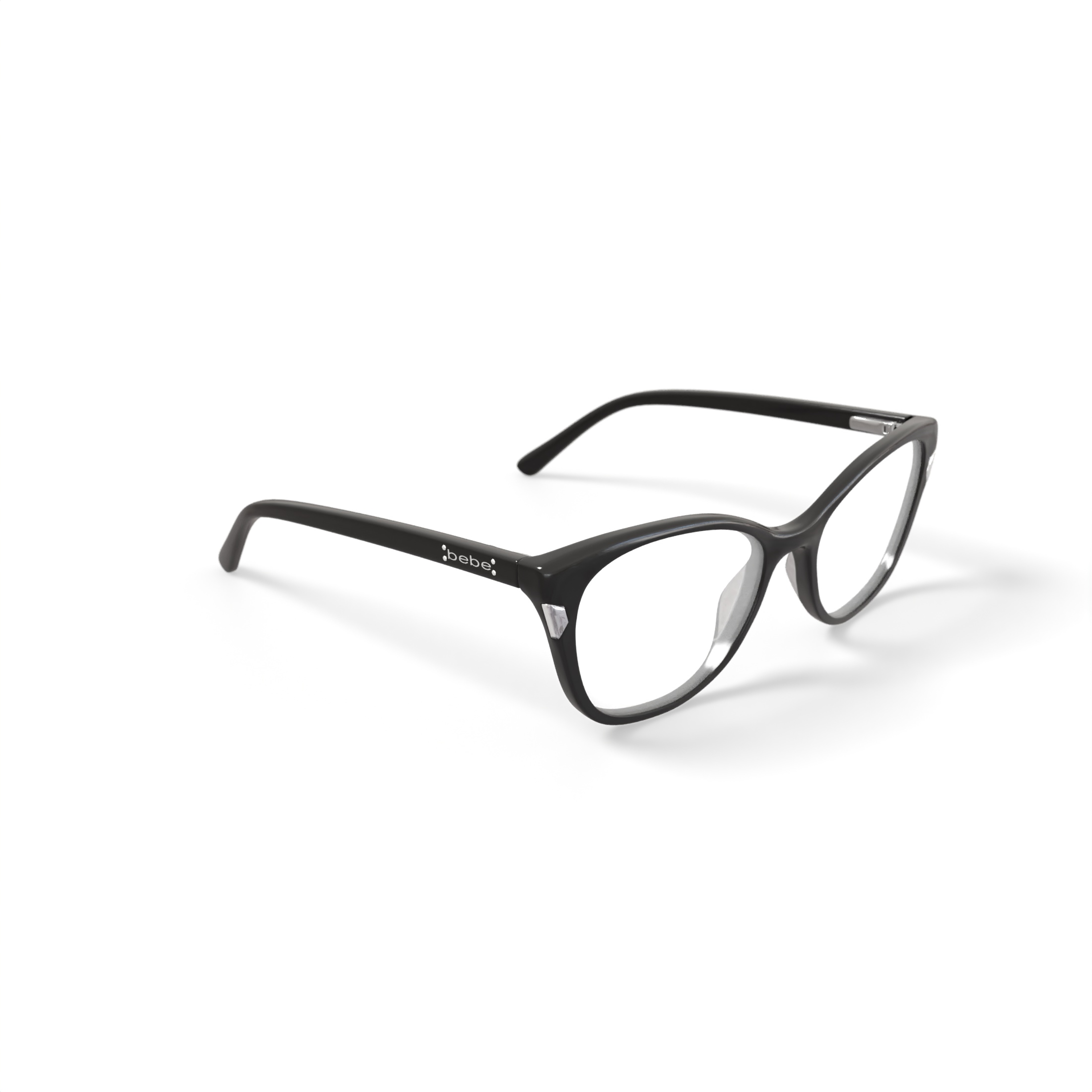 bebe Women's Cat Eye Eyeglasses, BB4178, Jet, 53-17-135, with Case