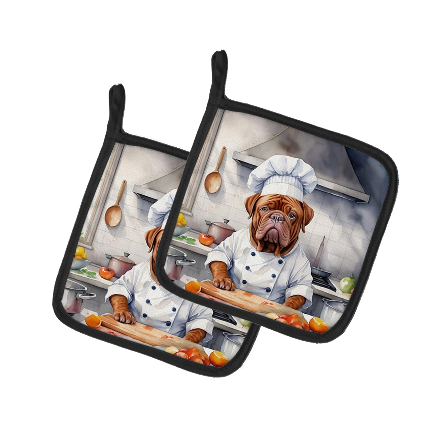 Chinese Crested The Chef Pair of Pot Holders