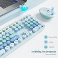 thumbnail image 2 of Teclado y ratón Guffercty Cute Blue Retro Máquina de escribir inalámbrica con teclado y ratón, 2 of 6
