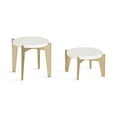 thumbnail image 5 of Kate and Laurel Icelyn Modern Marble Two-Piece Plant Stands, Set of 2, Gold and Marble, Authentic Marble Indoor Plant Stand Set for Use as Living Room Decor or Decorative Tabletop Risers, 5 of 11