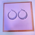 thumbnail image 7 of Hoop Earrings for Women,925 Sterling Silver Hypoallergenic Post Hoops 30mm,Classic Polished Earring Chunky with Lightweight Comfort for Everyday Wear, 7 of 7