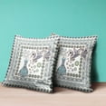 thumbnail image 4 of 18 x 18 Gray Peacock Blown Seam Floral Indoor Outdoor Throw Pillow, 4 of 5