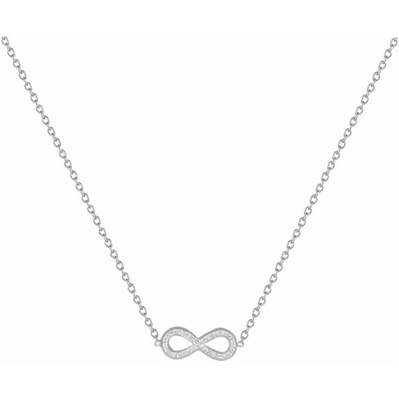 Dainty Infinity Pendant Necklace for Women 14K Gold Plated Stainless Steel CZ Crystal Love Charms Choker Chain Adjustable Necklaces Delicate Wedding Anniversary Birthday Jewelry Gift 18"