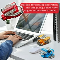 Cison V8 Engine Kit Gas, Cison Gasoline Ohv V8 Small-Block Engine Model Kits, Mini V8 Engine Kits That Runs, Build Your Own Stem V8 Model Engine for Adults, 4-Stroke 44cc Water-Cooled 1/6(2pcs-1)