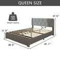 uhomepro Upholstered Platform Bed Frame, Modern Queen Size Storage Bed Frame with Upholstered