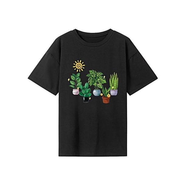 Camiseta para mujer con cuello redondo y manga corta suave para acampar, viajar XL