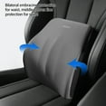 thumbnail image 4 of Car Lumbar Support Pillow - Memory Foam Back & Neck Cushion - 17.71x16.92x3.93 Inches - Breathable Cotton Cover - Gray Orange Pink - Travel & Home Use, 4 of 8
