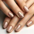 thumbnail image 1 of 24Pcs Press On Acrylic Nail Tips With Flower Design Brown Full Cover False Nails For Manicure, 1 of 10