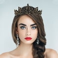 thumbnail image 3 of MasteelfCA Couronne de Mariée Baroque Vintage Accessoires de Robe de Mariée Noir, 3 of 7