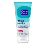 (2 pack) Clean Clear Oil-Free Deep Action Exfoliating Acne Face Wash, Facial Cleanser, 7oz