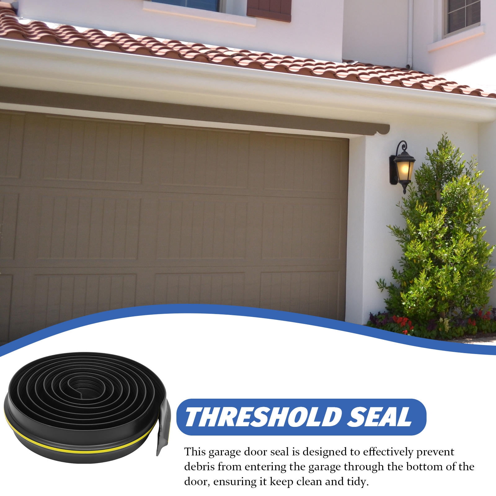 FOMIYES Garage Door Bottom Seal Rubber Weather Stripping, Flexible Fit with Easy Installation for Garage