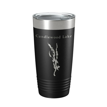 

Candlewood Lake Map Tumbler Travel Mug Insulated Laser Engraved Coffee Cup Connecticut 20 oz Black