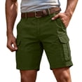 thumbnail image 3 of Men's Cargo Shorts Quick Dry Lightweight Knee Length Bermuda Shorts with Pockets Elastic Waist Work Hiking Shorts, S, 3 of 9