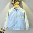 thumbnail image 3 of GYRATEDREAM Girls Baseball Jacket School Varsity Uniform Casual Sweatshirt Kids Jacket Coat Baseball Horse Print for 3Y Blue, 3 of 6