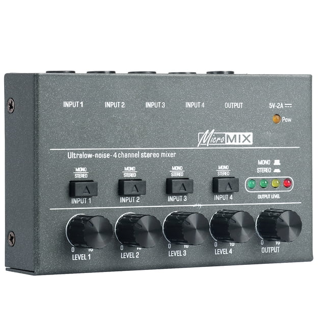 Mezclador de línea de 4/6/8 canales Fácil operación Mezclador de bajo TYPE-C 5V 2A para submezcla