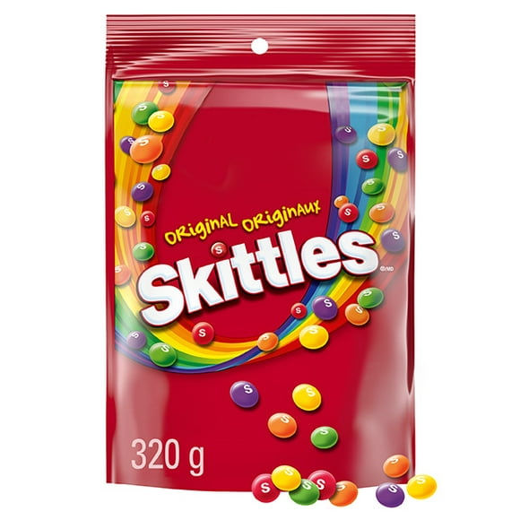 SKITTLES, Original Chewy Candy, Bowl Size Bag, 320 g, 1 Bag, 320g
