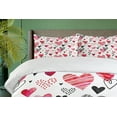 thumbnail image 4 of Ambesonne Valentine Duvet Cover Sets, Various Heart Shapes, 2-Queen, Pink Black White, 4 of 7