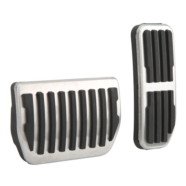 Tapa de la cubierta del pedal del pie del combustible del freno del acelerador de gas de 2 piezas, cubiertas antideslizantes del pedal del pie Pedal del reposapiés plateado Super Grip para XE XF F‑PAC