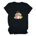 thumbnail image 1 of Daisyyozoid T-Shirt de Pâques pour Femmes, Mignon Imprimé Bunny, Manches Courtes Décontractées, 1 of 4