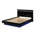 thumbnail image 5 of Majestic Modern Styled Platform Bed w LED Dresser Mirror Nightstand Set 4 Piece Queen Black Furniture Set Bedroom Solid wood, 5 of 8