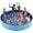 Blue - 107 Inch, variant on Foldable Pool for Large Dogs and Kids, 77 Portable Kiddie Swimming Pool Bath Tub Non-Slip, Hard Plastic Heavy Duty Outdoor Childrens Pool XXL - 16" H