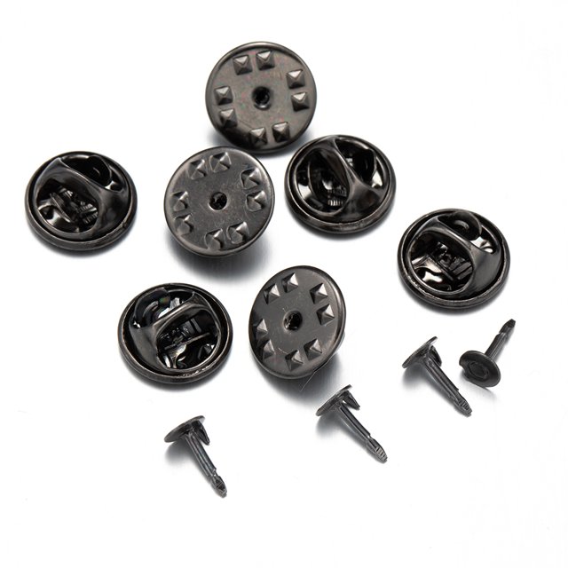 Pin de bloqueo de Metal, soporte de insignia de broche trasero, Base de solapa para Material de joyería DIY, suministro de fabricación de accesorios artesanales hechos a mano, 100 Uds.