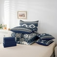 thumbnail image 6 of jejeloiu Rustic Western Aztec 7-Piece Twin Bedding Sets,Bohemain Geometric Pattern Bedding Comforter Set,Deepblue White Gray Sheet Sets For Kids,Luxury Bedroom Decor Reversible, 6 of 8
