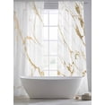 thumbnail image 5 of White Gold Abstract Sheer Curtains 84 Inch Length 2 Panels Set, Modern Marble Geometric Voile Window Treatment Rod Pocket Curtains Sheers Drapes for Bedroom/Living Room/Kitchen 52"x84"x2, 5 of 7