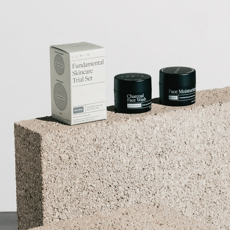 Lumin Men's 2pc Fundamental Skincare Trial Set for Dry Skin