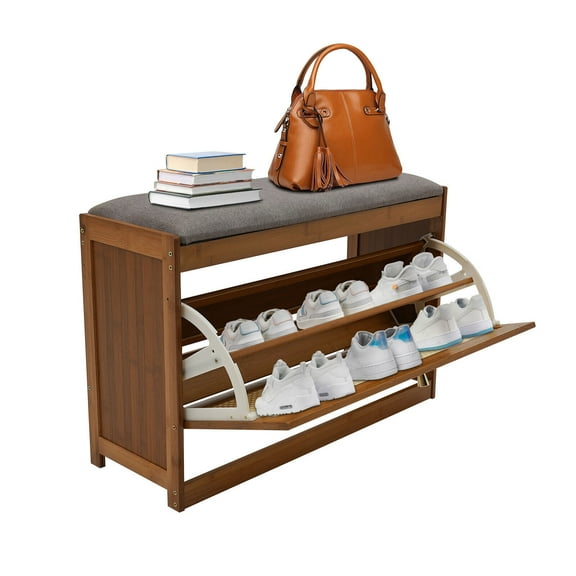 TFCFL Entryway Shoe Organizer Shoe Bench Storage Shelf Shoes Changing Stool 27.5*9.4*17.3in