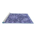 thumbnail image 2 of Ahgly Company Machine Washable Indoor Round Medallion Blue Traditional Area Rugs, 8' Round, 2 of 4