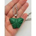 thumbnail image 3 of Choker Necklace Silver Tone Malachite Healing Crystal Butterfly Necklace, 3 of 11
