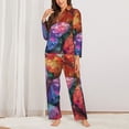 thumbnail image 2 of Sigee Colorful Butterfly Cluster for Women’s Pajama Sets Long-Sleeved Pjs Sets for Women 2 piece Sleepwear-Large, 2 of 7