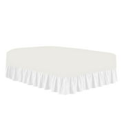 The Great American Store Premium 1800 Series Brushed Microfiber Easy Fit Gathered Style Ruffled Bed Skirt - 19 Inch Drop Length (Short Queen Size, Solid Pure White) - Covers Bed Legs & Frame