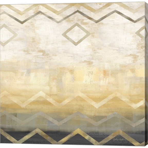 Metaverse Cynthia Coulter 'Abstract Waves Black/Gold I' Canvas Art