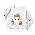 thumbnail image 4 of Kiijoy Halloween Girls Graphic Sweatshirt Crewneck Pullover, White, Sizes 9-10Y, 4 of 6