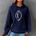 thumbnail image 1 of EQWLJWE Chandail à Capuche de Football pour Femmes 2023 Liquidation Manches Longues Col Rond Chandail en Molleton Tricot Ample Confortable Hauts Saison de Football Imprimé Lettre Léger Chandail d'Entraînement avec Poche Kangourou Hauts d'Entraînement pour Femmes, 1 of 4
